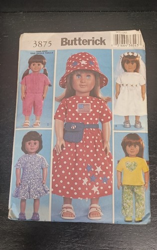 BUTTERICK PATTERN 3875 FOR AMERICAN GIRL AND 18" DOLLS