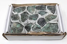 Rough Natural Emerald Box Lot - 'A' Grade Raw Emerald Crystals, 10 - 15 Pieces