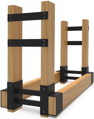 Outdoor Firewood Rack Brackets Kit for Pile Storage Adjustable log stacking
