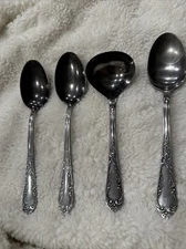Amefa Stainless Holland Satin Leaf Scroll Serving Set Vintage