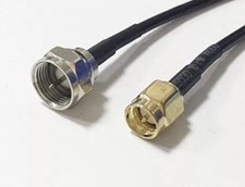 F male plug to SMA male plug RF jumper cable RG174 20cm 8" for wifi work NEW Go