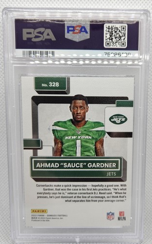 2022 Panini Donruss - Rated Rookie #328 Ahmad "Sauce" Gardner PSA 10!! - Picture 2 of 2
