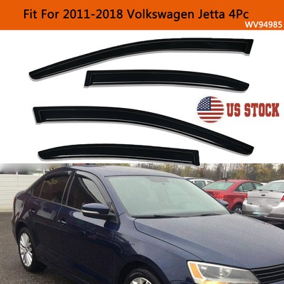 Smoke Window Visor Sun Rain Guards Wind Deflector For 2011-2018 Volkswagen Jetta
