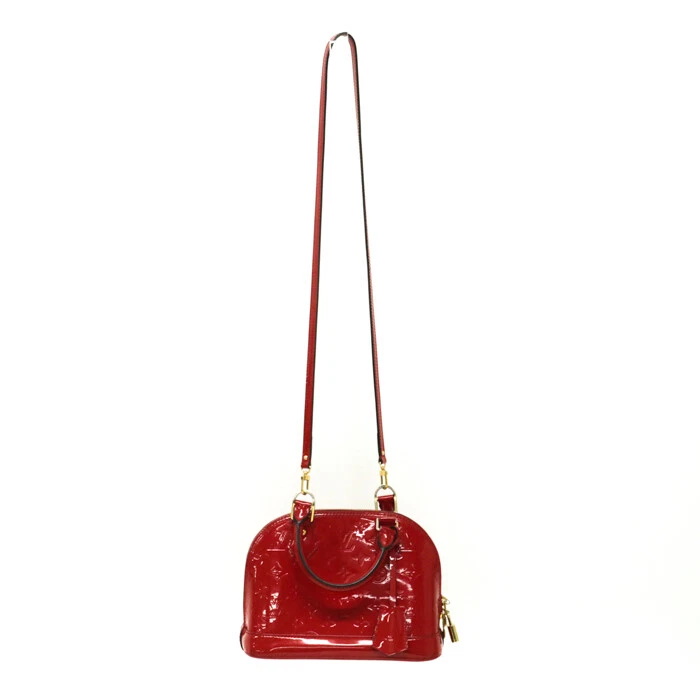 LOUIS VUITTON Alma BB Monogram Vernis Patent Leather M91698 Rouge Grenadine  Red