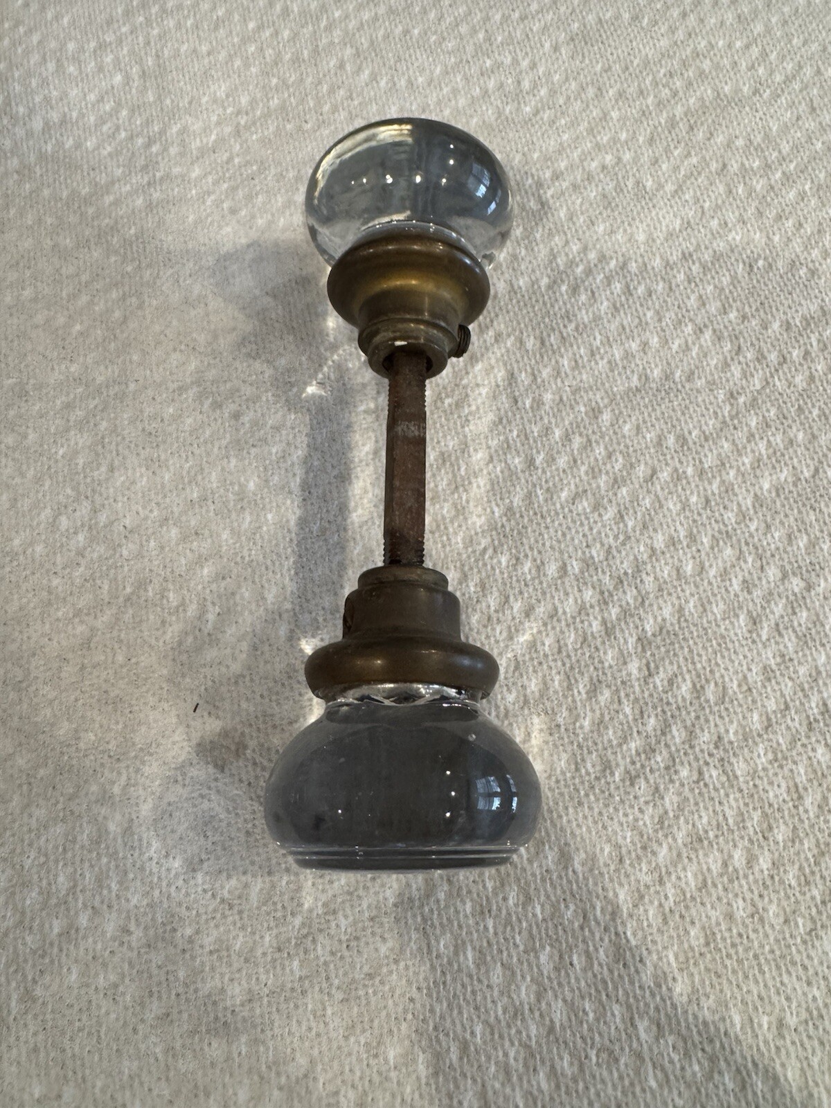 Vintage Brass and Glass Door Knob Set with Antique Charm  