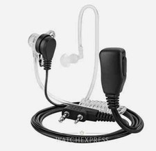 AURICOLARE Acustico Doppio Pin-CUFFIA con Microfono PTT per KENWOOD BAOFENG HYT