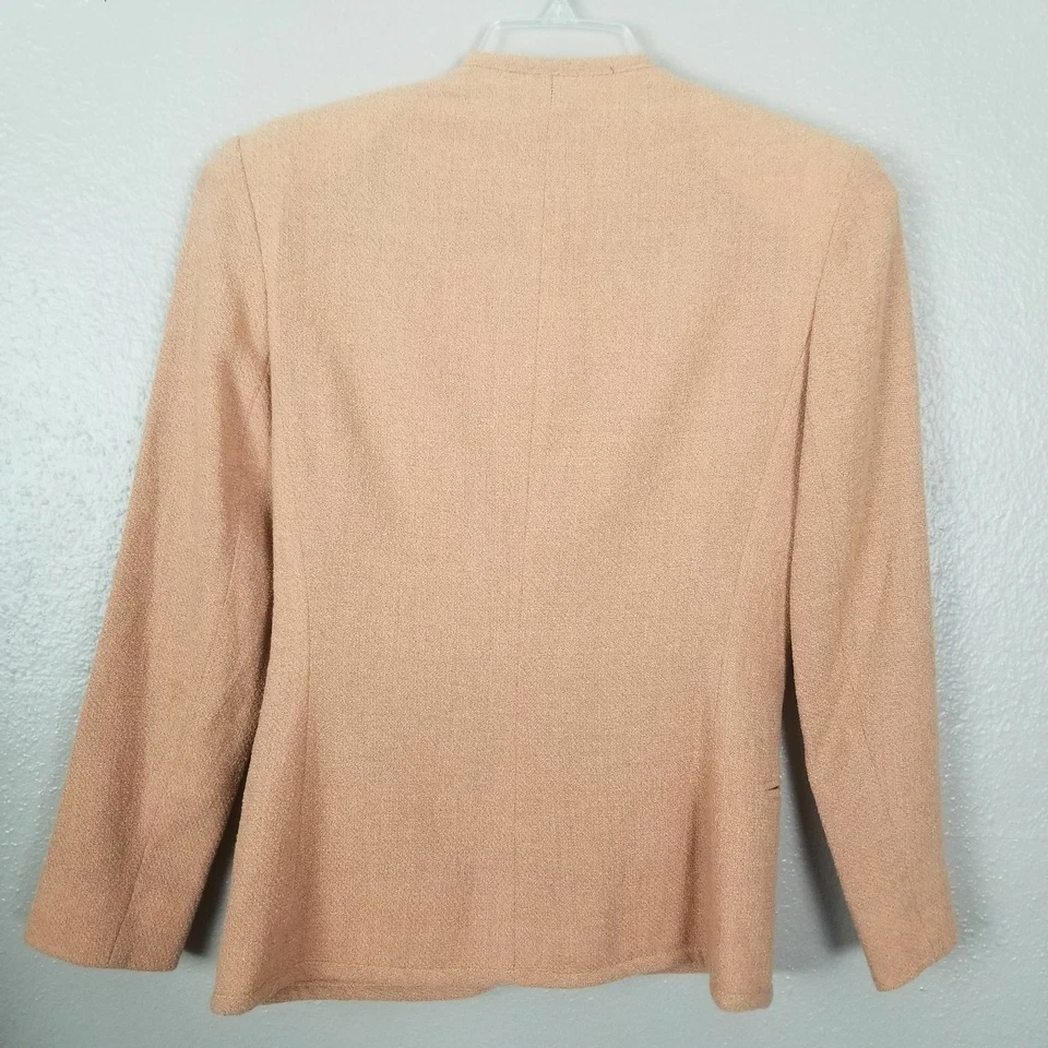 Chaqueta De Colección Neiman Marcus Randolph Duke Mezcla Lana Albaricoque 2 Carreras Foto 3 de 4