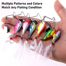 6 Pack Spinnerbaits Fishing Lure Saltwater Hard Metal Jig With Barrel Swivel