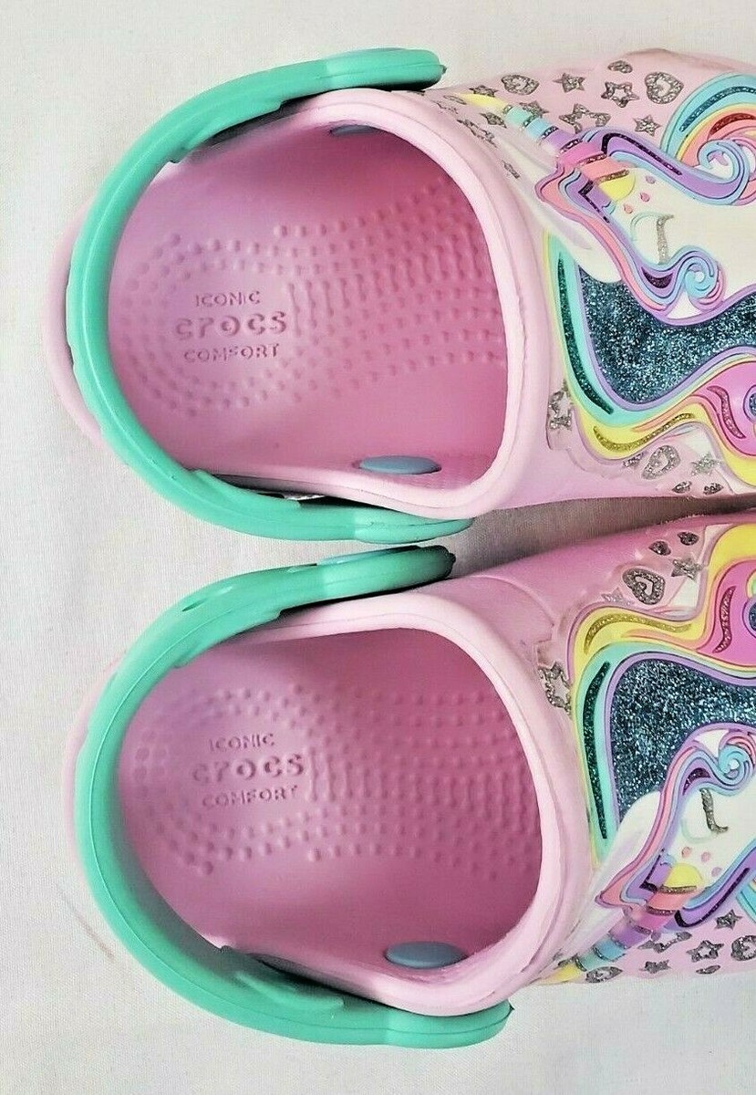 CROCS My Little Pony pink Unicorn beach waterproof girls clogs SZ