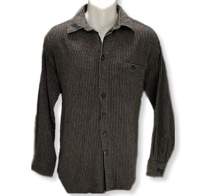 Jean Chatel Relax Mens XL 43 Shirt Plaid Long Sleeve Button Front Cotton Vtg