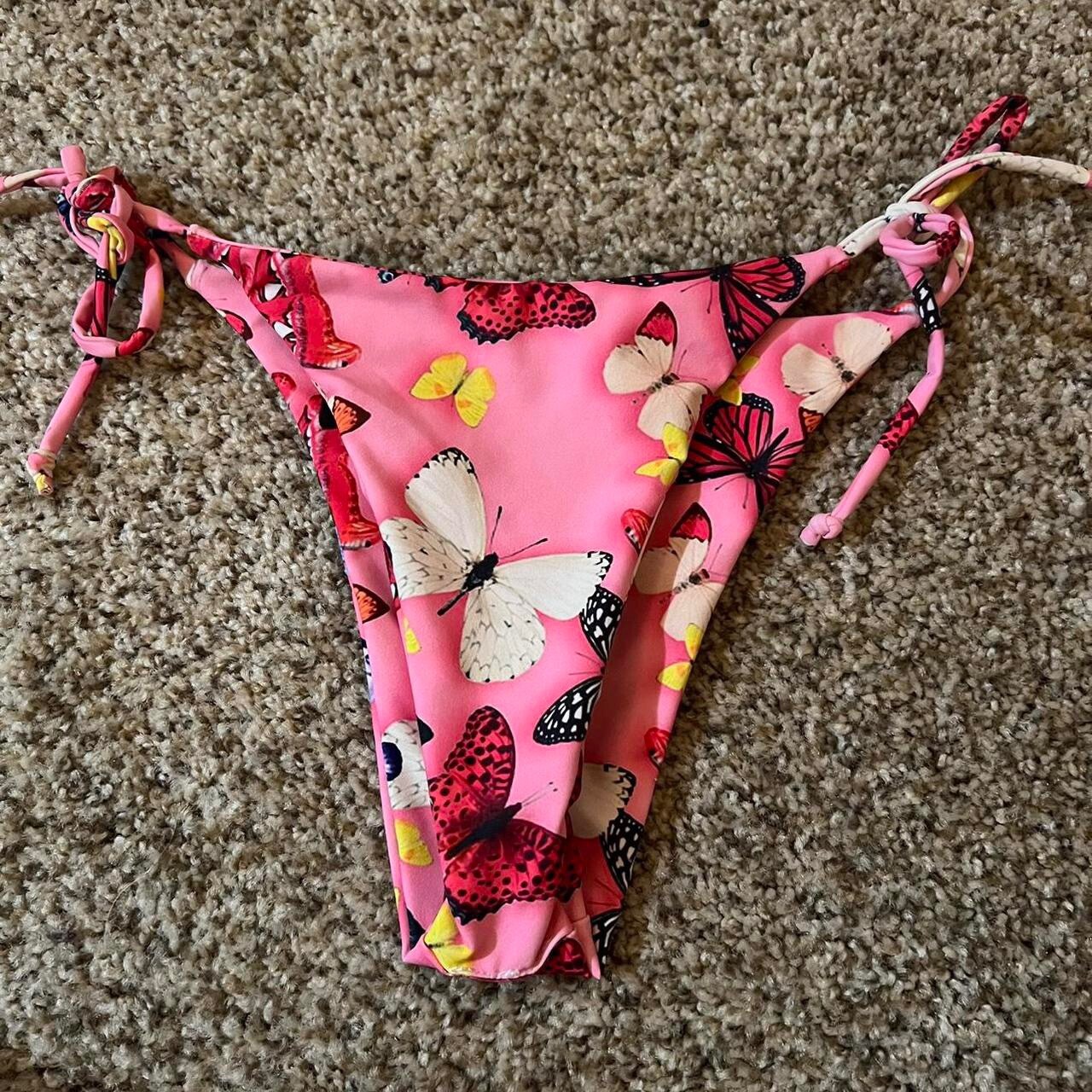 pink butterflies cheeky bikini swimsuit bottoms shein… Gem