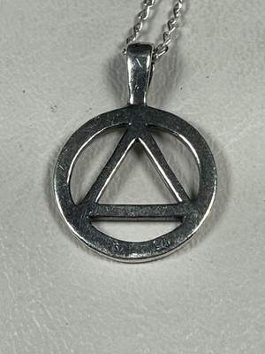 925 STERLING SILBER NÜCHTERNHEIT SYMBOL HALSKETTE 17 ZOLL WECHSEL FEIER 2820