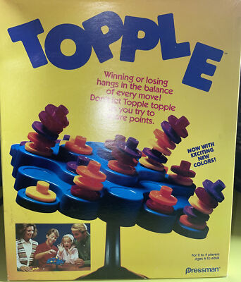Topple Spiel / Vintage Familienspiel Pressman Stacking / KOMPLETT TOP ZUSTAND