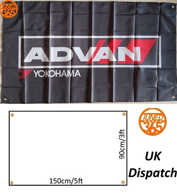 Advan Yokohama Super Advan SA3R Garage Flag Banner 3x5ft Mancave Modified JDM UK