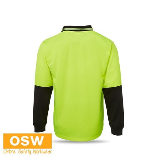 HI VIS Long Sleeves Traditional Casual Polo Classic Fit Durability 6HVPL - Picture 12 of 30