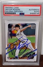 TREVOR ROGERS SIGNED AUTO MARLINS 2021 Topps 70 YEARS OF TOPPS RC CARD #563 PSA