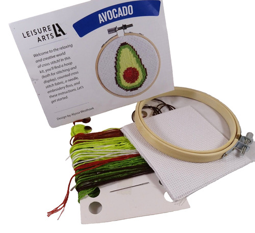 Avocado Cross Stitch Kit Craft Leisure Arts  Needlecraft Needlework DIY