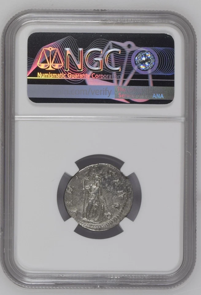 NGC VF AR Doble Denario de Volusiano AD 251-253 Imperio Romano Plata MUY FINA Foto 4 de 4