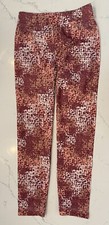 Women's Stretch Pants Leggings Large/XL Peach Red Exercise Casual Fitted