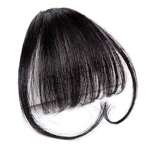 UK Thin Air Bang Remy Human Hair Extensions Clip In Fringe Hairpiece Women - Picture 10 of 14