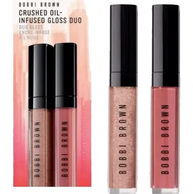 BOBBI BROWN Crushed Oil-Infused Lip Gloss Duo BARE SPARKLE AND NEW