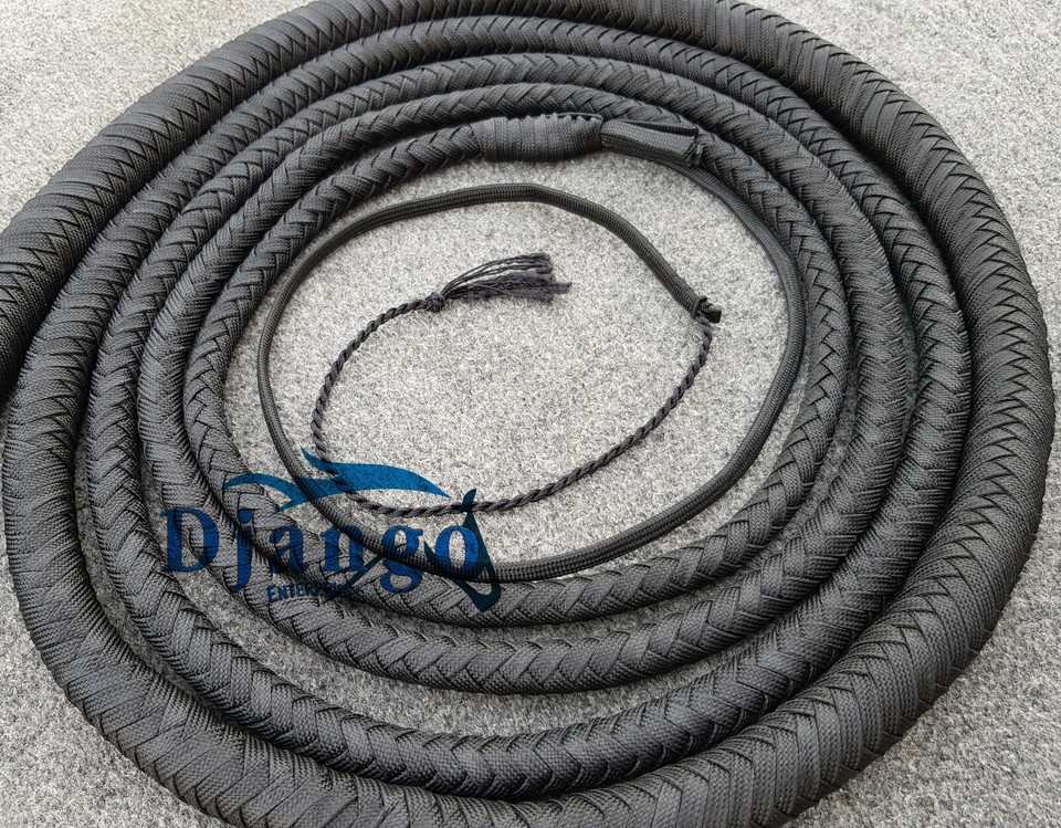 Genuine Cow Leather Bullwhip 4 Feet Long Handmade Black Stock Whips In - Foto 8