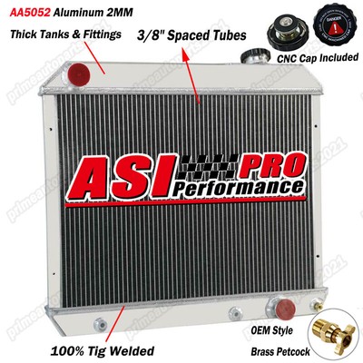 3 Rows Aluminum Radiator For 1963-1966 Chevy C10 C20 C30 Panel Pickup Truck AT