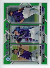 2021 Bowman  Talent Pipeline Green Refractor Bowden/Rolison/Welker Rockies /99