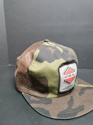 Vintage GIFFORD-HILL Camouflage Mesh Snapback Trucker Hat Cap K-Product RARE - Picture 5 of 8
