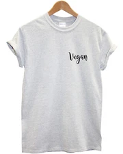 Vegan T-Shirt Pocket Logo Veggie Veganism Men Women Food Gift Clothing Top L95