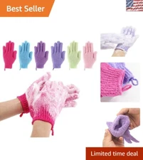 Durable & Machine-Washable Exfoliating Shower Gloves for Family Use - 12 Pcs