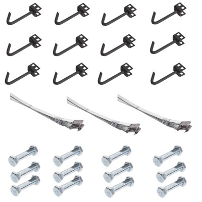 Mobile Home Part Set of 12 J-Hook Concrete Anchors; 8  Tie Down Straps, & Bolts
