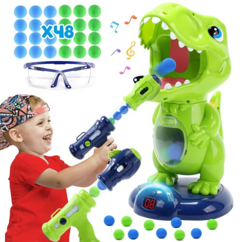 Movable Dinosaur Shooting Toys for Kids,Electronic Target Shooting Games with...