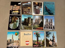 Lot of 12 Miniature European Postcard Booklets