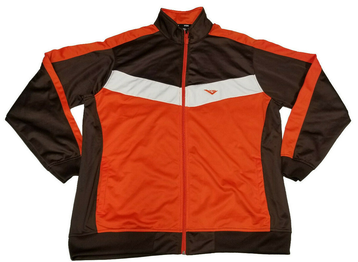 Pony 2009 giacca da pista full zip uomo taglia 2XLT marrone arancione