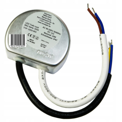 LED Trafo IP67 rund Rundnetzteil 12V/DC Treiber 10W 15W 20W 25W 30W Wasserfest 
