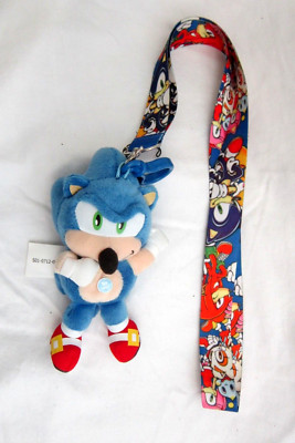6'' Blue Super Sonic on a Sonic Characters Lanyard ID Holder Keychain-Brand New!