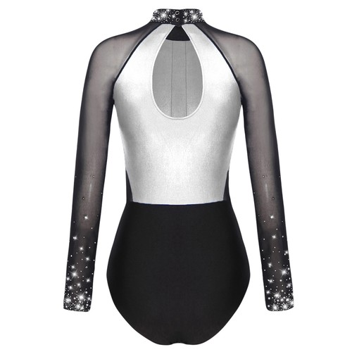 DE Eiskunstlauf-Body Damen Gymnastik Leotard Tanz-Body Langarm Ballettbody - Bild 34 von 92