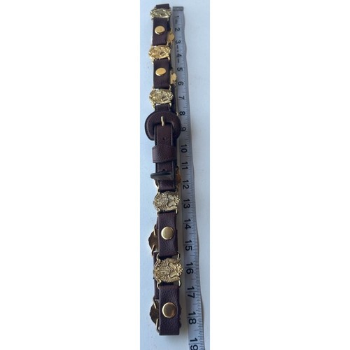 Leather Adjustable Belt Brown w/Gold Hardware Women's Size XL (Brand Unknown) - Picture 8 of 11