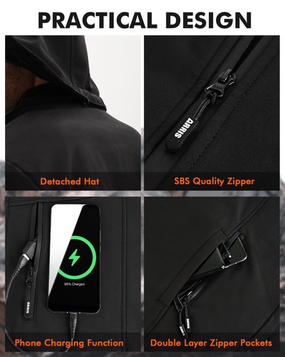ARRIS Heated Jacket for Women Electric Heat Coats with Battery Pack Waterproof - Picture 5 of 6