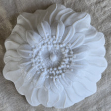 Indiana Glass Lily Pons Pattern White Milk Glass Decorative Bowl 7