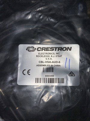 NEW! Crestron CBL-VGA-AUD-6 6' Cable VGA w 3.5mm Audio to VGA w 3.5mm Audio