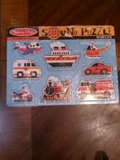 Melissa And Doug Sound Wooden Vehicles Puzzle Ages 3 8 Pieces Tested
