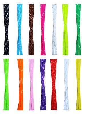 CHEX Schnürsenkel flacher Schuhtrainer 120cm doppelte Dicke Metallic Streifen Glitzer