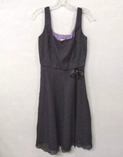 London Times Women's 4 Sleeveless Tea Cocktail Dress Purple Black Whimsygoth