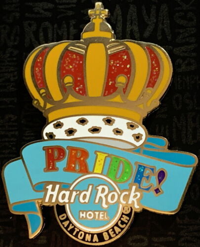 Hard Rock Hotel DAYTONA BEACH 2019 GAY PRIDE PIN Krone über Regenbogen STOLZ! - Bild 1 von 2