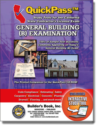 General Building (B) License Examination - QuickPass Study Tool Book with Intera