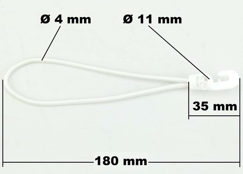 30x Sonnensegel Planen Spanner MIDI CLIP weiß + 18 cm Spann Gummi Haken Klammer - Bild 12 von 17