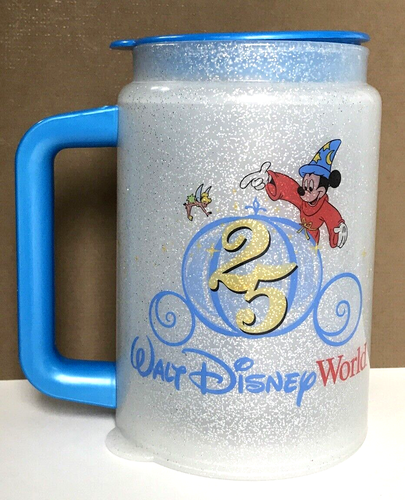 Vintage 1996 Walt Disney World 25th Anniversary Hot Cold Travel Mug Mickey Sparkling - Bild 2 von 11