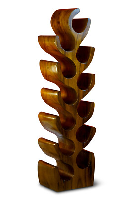 Wine Rack Wood 12 Bottles 100 cm Tree Solid Wine Shelf Decoration ...